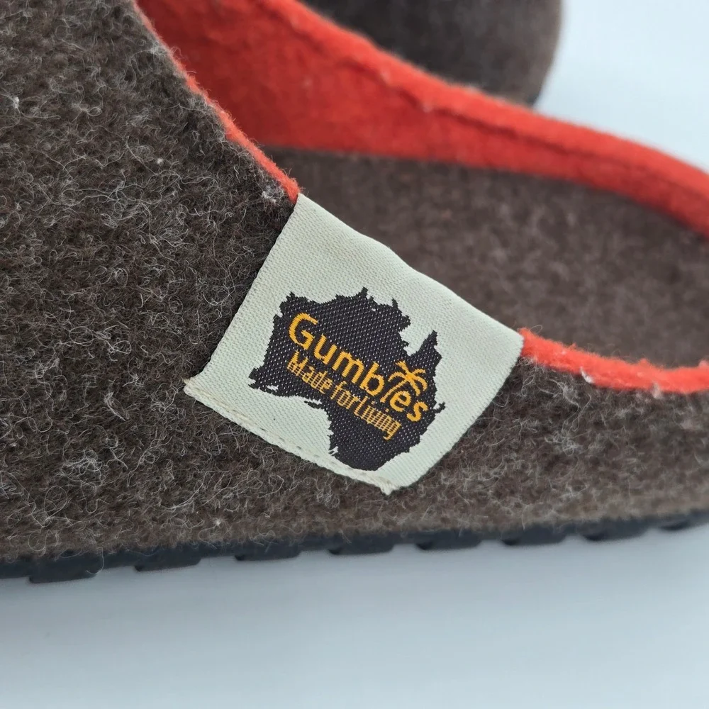 Gumbies Outback Felt Mule Slipper Shoe Gorpcore Cabin Mens 9 Womens 10 Comfort